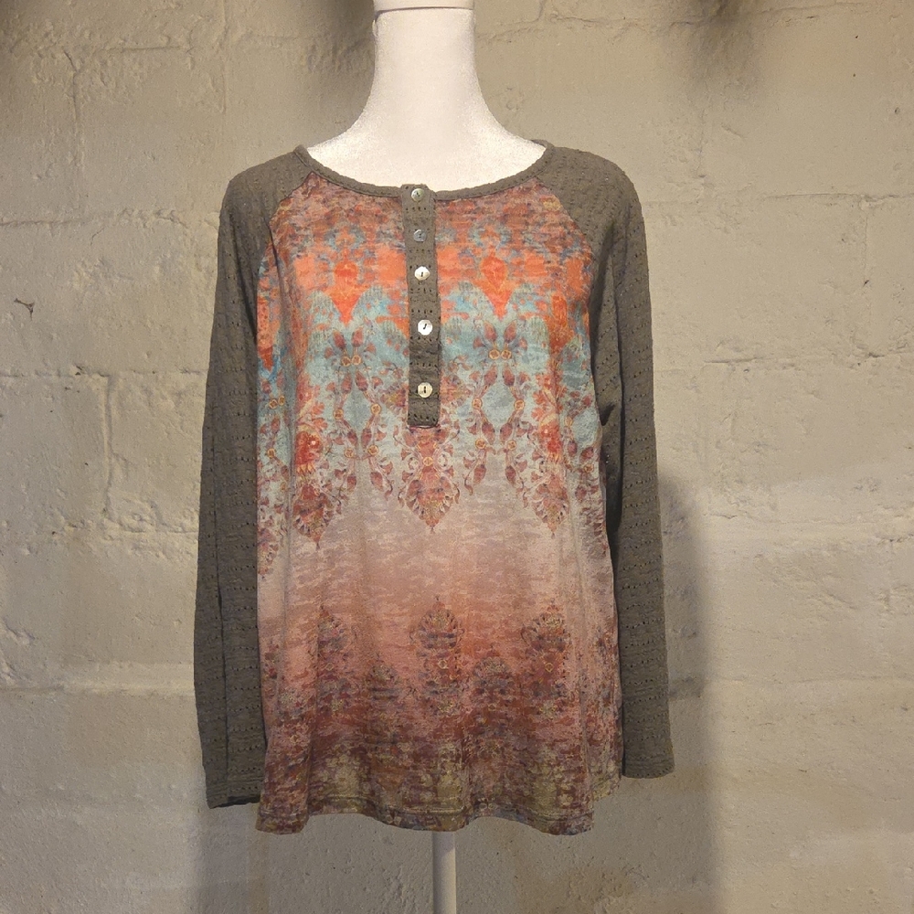 Coldwater Creek Multicolor Long Sleeve Blouse